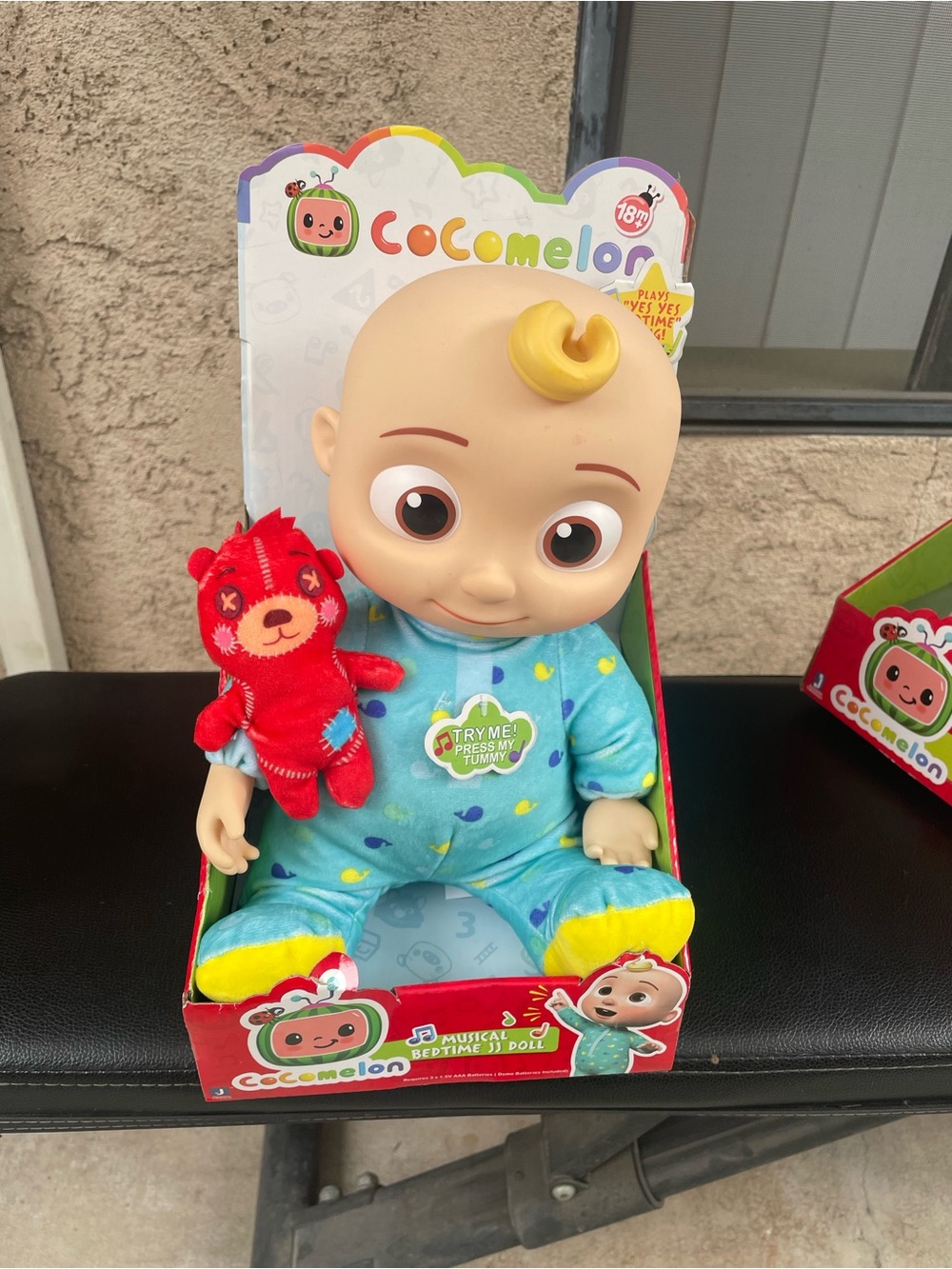 CoComelon Musical Bedtime Baby Doll with Red Teddy - Blue Outfit